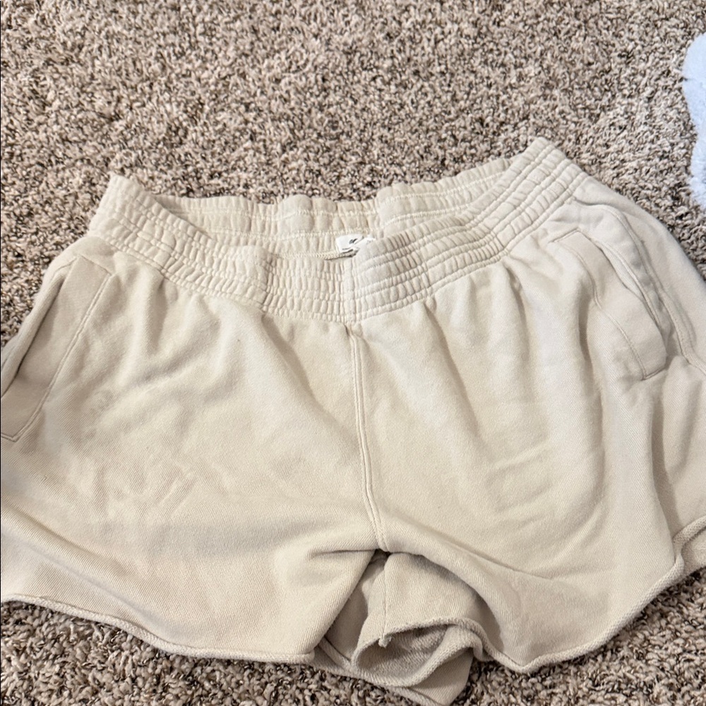 Acne Cream Elastic-Waist Athletic Shorts